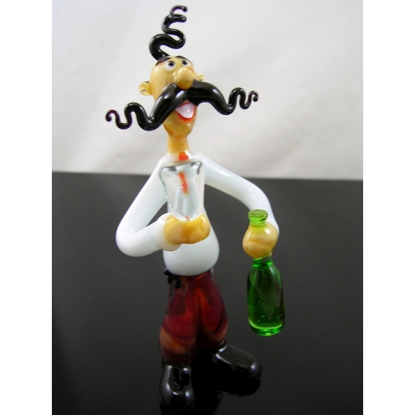 Kosake mit Vodka Flasche- Glasfigur-b9-3-21