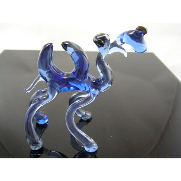Kamel,Camel blau,glasfigur,glass animal - Glastier