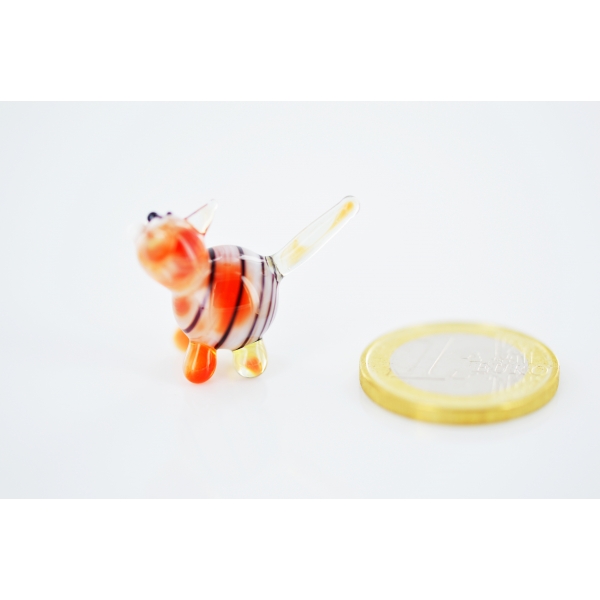 Roter Tiger Mini - Miniatur Glasfigur Katze - Glastier