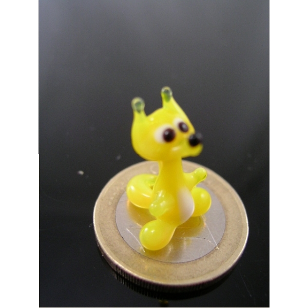 Fuchs mini Gelb - Miniatur Figur aus Glas gelber Fuchs - Deko