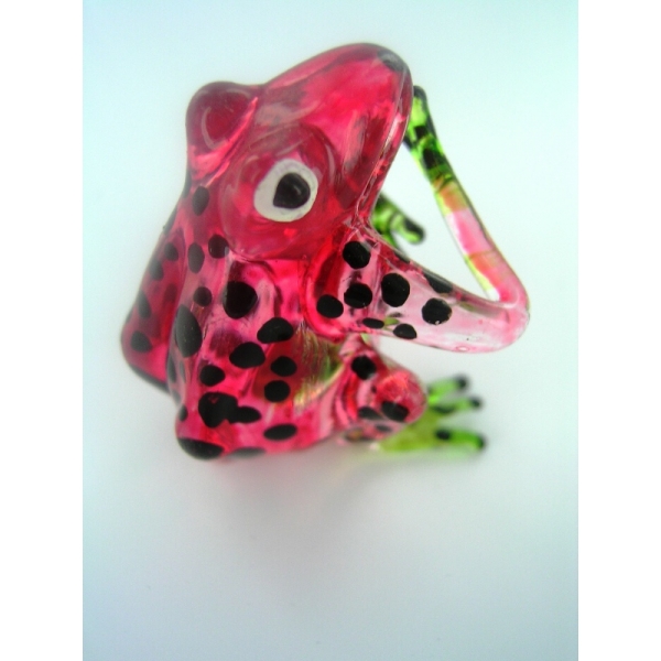 Frosch - Frog -Glasfigur-Glastier-T-02-rot