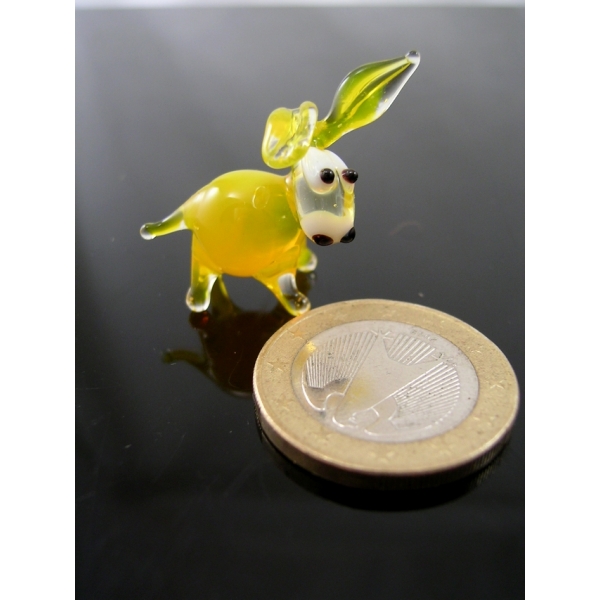 Esel mini gelb 2-Glastier-Glasfiguren-k-1
