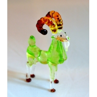 Ziege - Figur aus Glas Grün Glasfigur Glastier Ziegenbock Ziege - Figur aus Glas Grün Glasfigur Glastier Ziegenbock