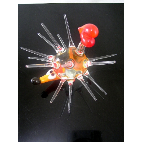 Igel mit Herz-Glastier-Glasfiguren-b6-17-3