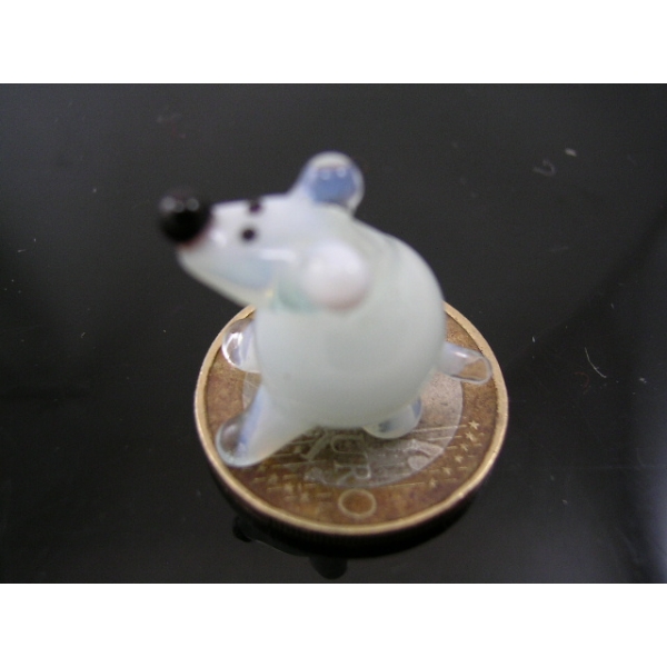 Eisbär mini - weiß Figur Miniatur Glasfigur weißer Bär - Deko Setzkasten Vitrine