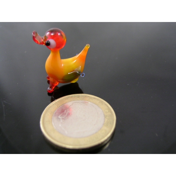 Ente mini Glasfigur-k-1-gelb-rot