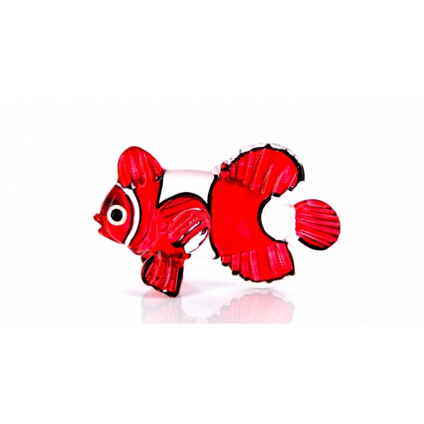 Clownfisch Rot - Glas Figur Korallenfisch s - Glasfigur Fisch Rot