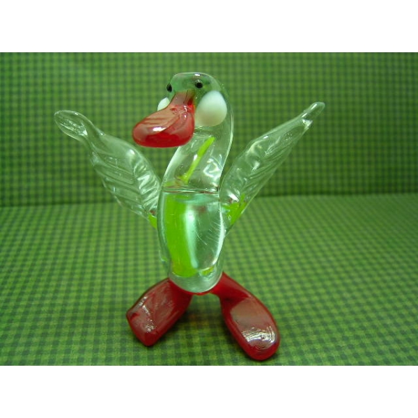 Glasfigur Gans 2 - Glastier Ente TRansparent