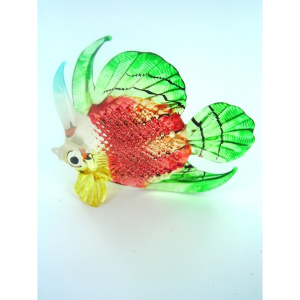 Fisch-Bunter Glasfisch-Glasfigur-Glastier-T-111s - Figur Glas Deko Virtine