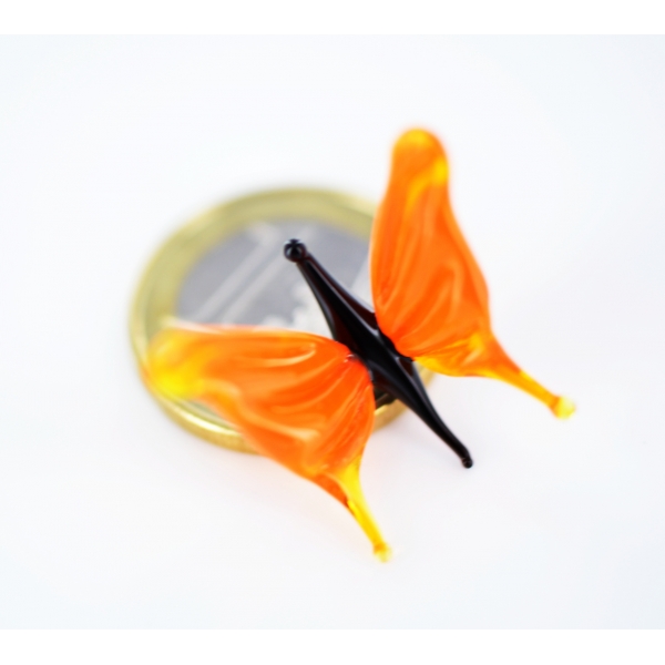 Schmetterling - Miniatur Glasfigur Orange - Glastier