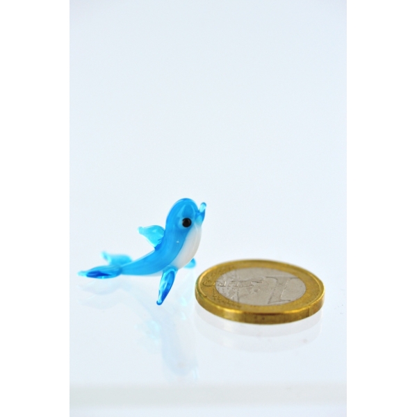 Delfin mini - hellblau -f-1 -Glasfigur--