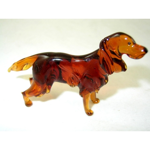 Irish Red Setter-Hund-Glasfigur-b8-2-10 - Glas Figur Deko Setzkasten Vitrine Sammler