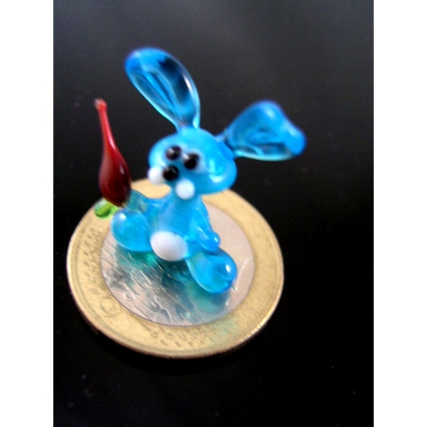 Hase mit Mörchen mini-Kaninchen-Glastier-Glasfigur-k-9