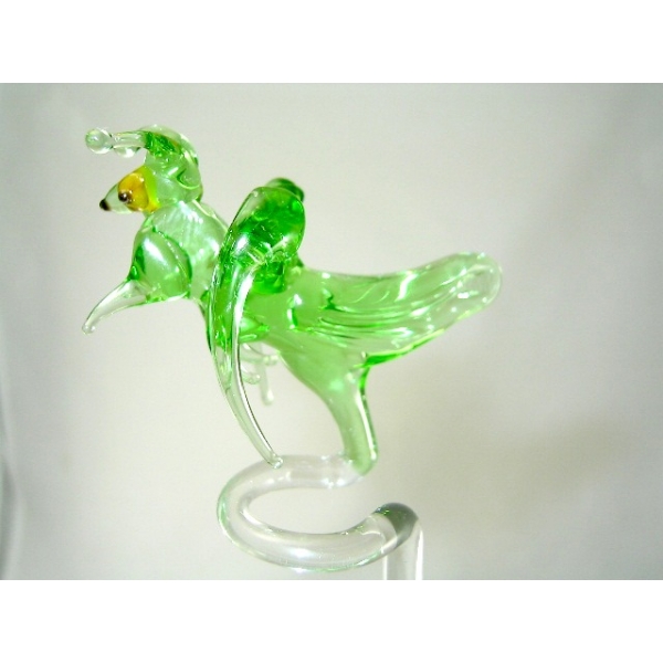 Grashüpfer Orchideenstab - Blumenstab mit Figur Glas 43 cm Grün Rankhilfe Deko Blumen Garten