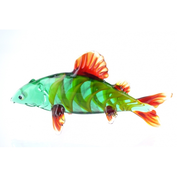 Flussbarsch Figur aus Glas Barsch Fisch Glasfigur