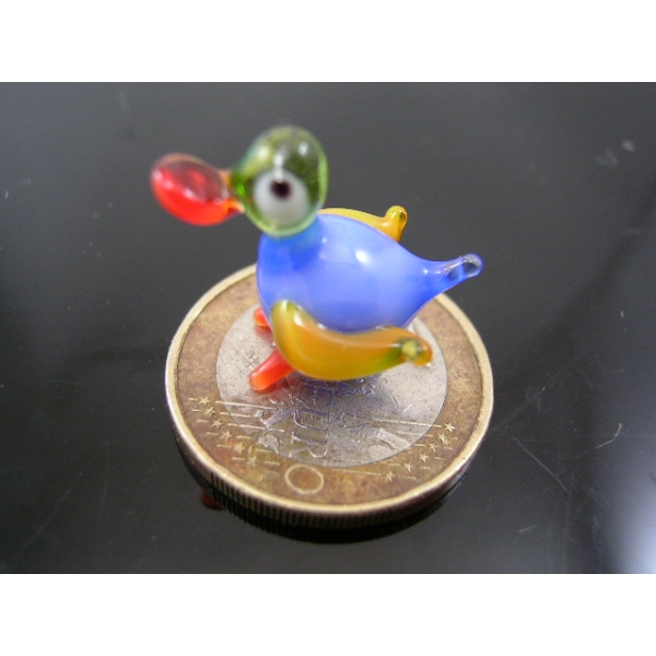 Ente mini -Glasfigur -Glastier-k-2-hellblau